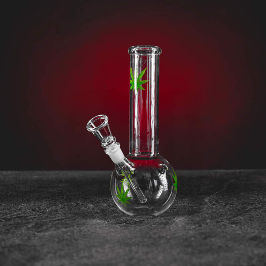 Kvalitní malý skleněný bong Micro 21 cm Kratom World HHC CBD turbo chillum
