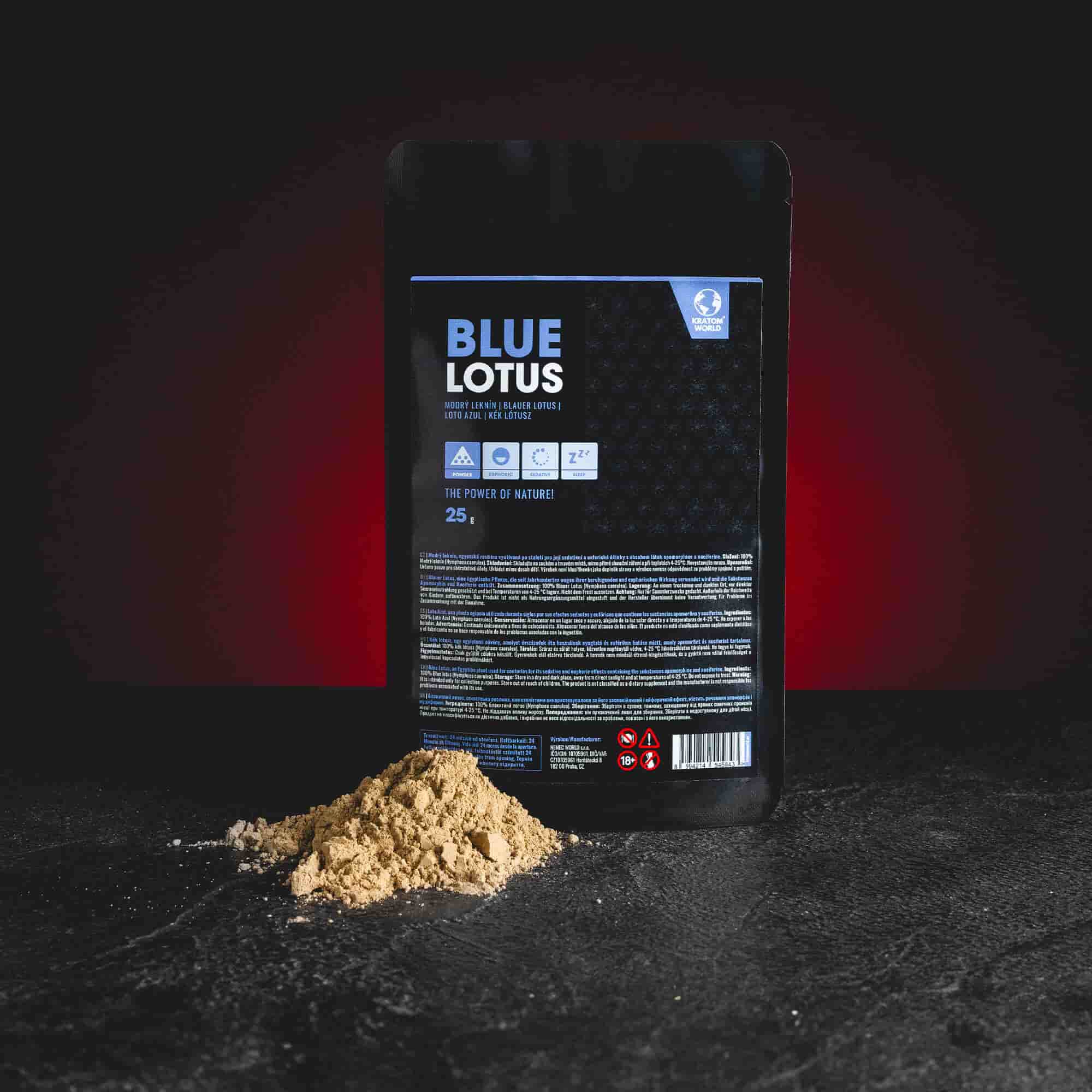 СИН ЛОТОС (ФИН ПРАХ) Kratom World Лична колекция Plzeň České Budějovice Релаксация Стимулация Сексуално Успокояване на ума