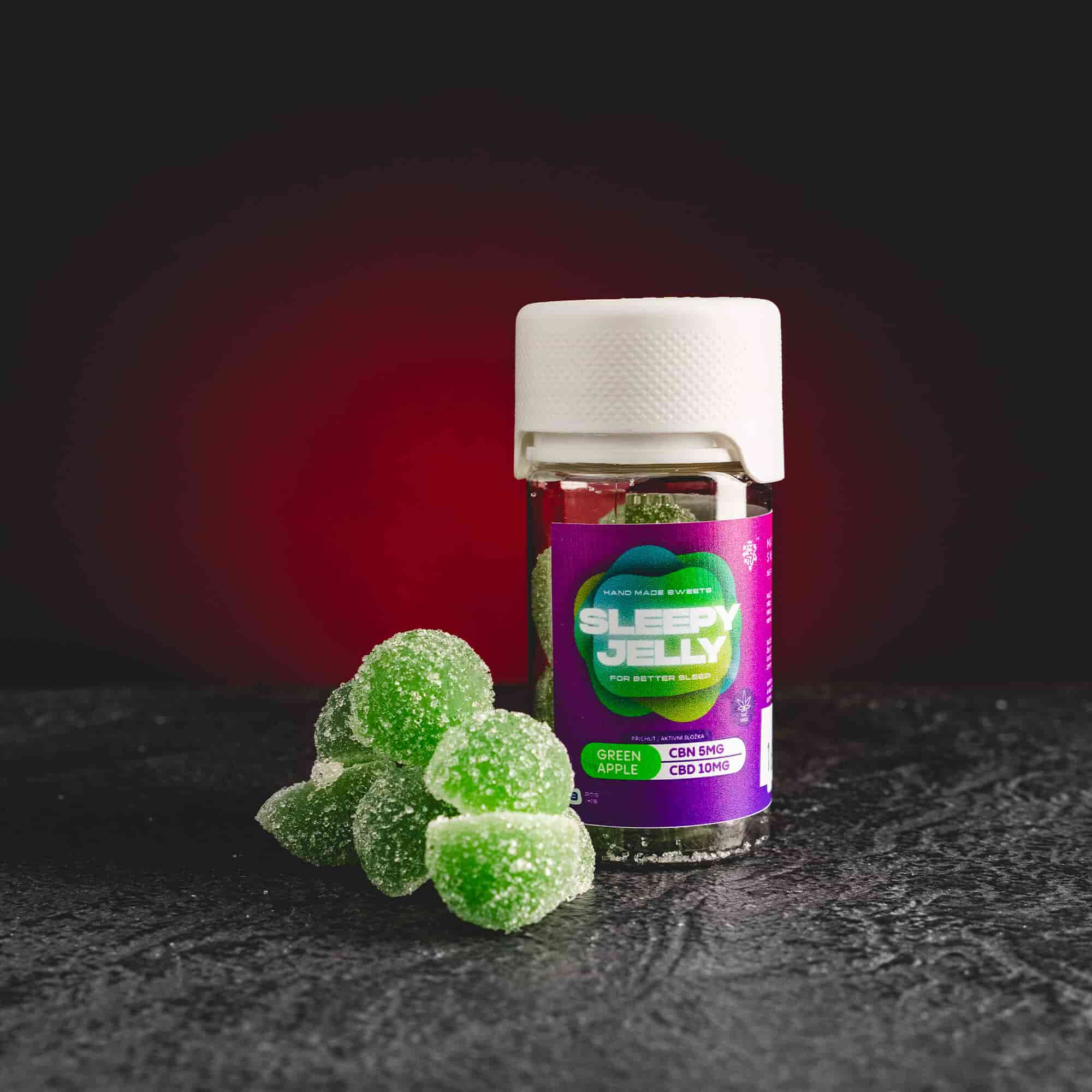 Kratom World Sleepy Jelly cbn cbd релаксация освобождаване чувство без стрес зелена ябълка