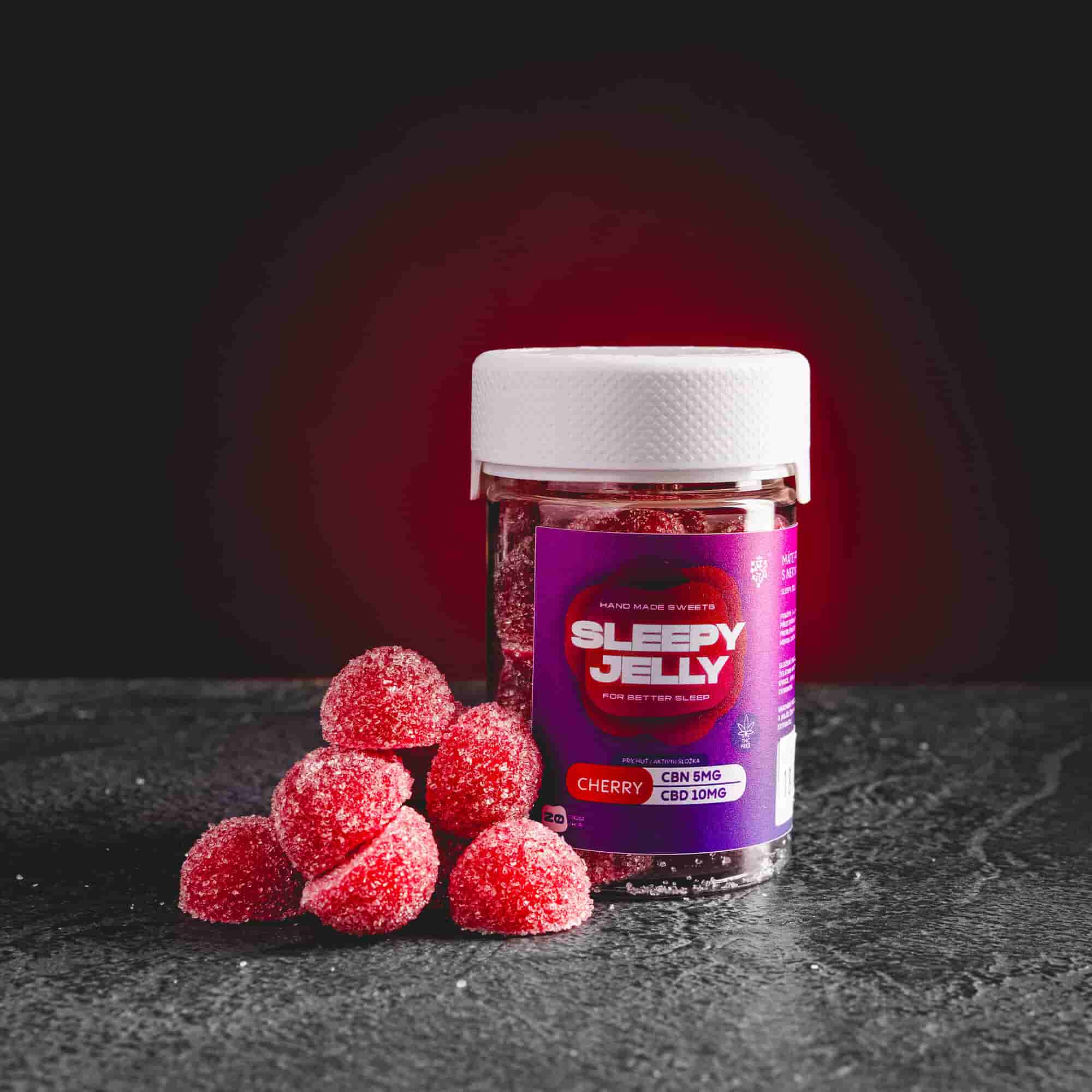 Kratom World Sleepy Jelly cbn cbd релаксация освобождаване чувство на стрес без череша 20 бр.
