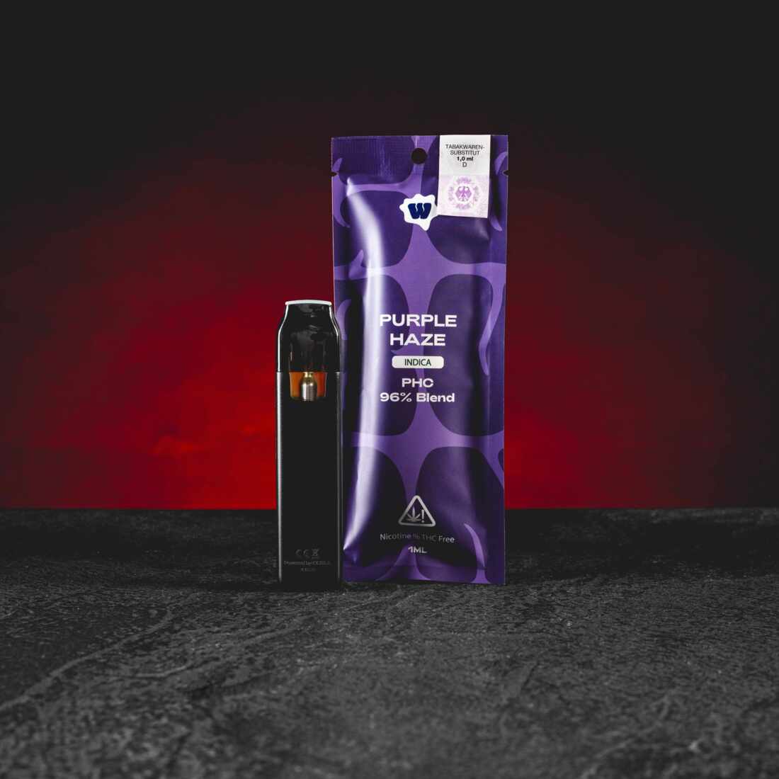 Kratom World PHC Vape 96% 1ml Purple Haze – първокласен PHC вейп с плодов аромат на горски плодове, деликатно пикантни нотки и класически характер на мъгла